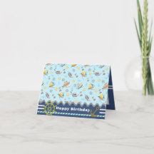 Fun Boats Blue. Geburtskarte