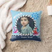 Fun Boats Blue Navy Foto Throw Kissen (Decke)