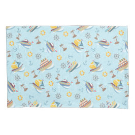 Fun Boats Blue Pillow Case Kissenbezug