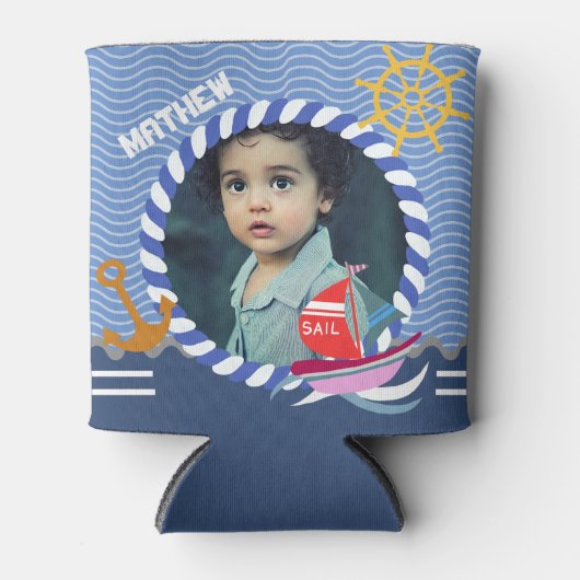 Fun Boats Foto Blue Can Cooler Dosenkühler (Vorderseite)