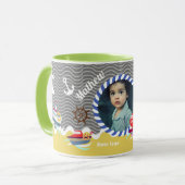 Fun Boats Foto Graugelb Tasse (Vorderseite Links)