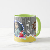 Fun Boats Foto Graugelb Tasse (VorderseiteRechts)