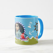 Fun Boats Foto Green Blue Tasse (VorderseiteRechts)