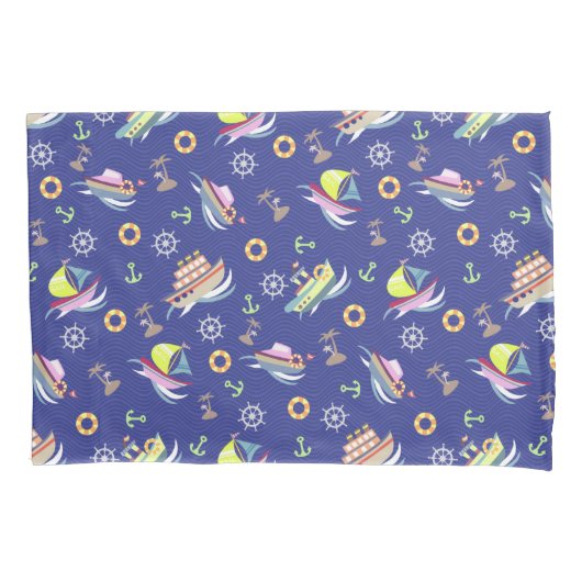 Fun Boats Navy Pillow Case Kissenbezug (Vorderseite)
