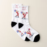 Fun Bodybuilder Santa Claus with Christmas Gifts Socken<br><div class="desc">Bodybuilder Santa Claus with Christmas Gifts - Fun Cartoon Painting Funny Collection - Choose / Add Your Unique Text / Name / Color - Make Your Special Gift - Resize and move or remove and add elements / text with customization tool ! Painting and Design by MIGNED. Please see my...</div>