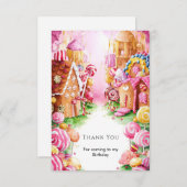 Fun Boho Candyland Birthday Dankeskarte (Vorne/Hinten)