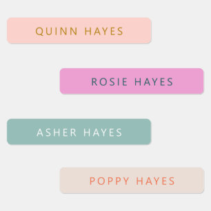 Fun Boho Colors Name Etiketten
