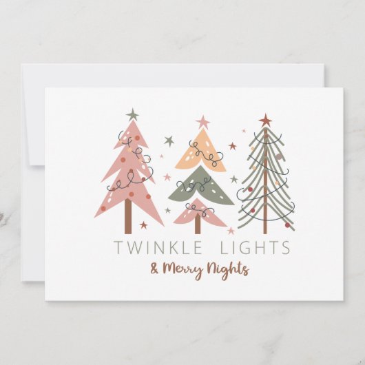 Fun Boho Frohe Nächte Weihnachtskarte (Vorderseite)