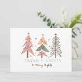 Fun Boho Frohe Nächte Weihnachtskarte (Stehend Vorderseite)