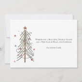 Fun Boho Frohe Nächte Weihnachtskarte (Rückseite)