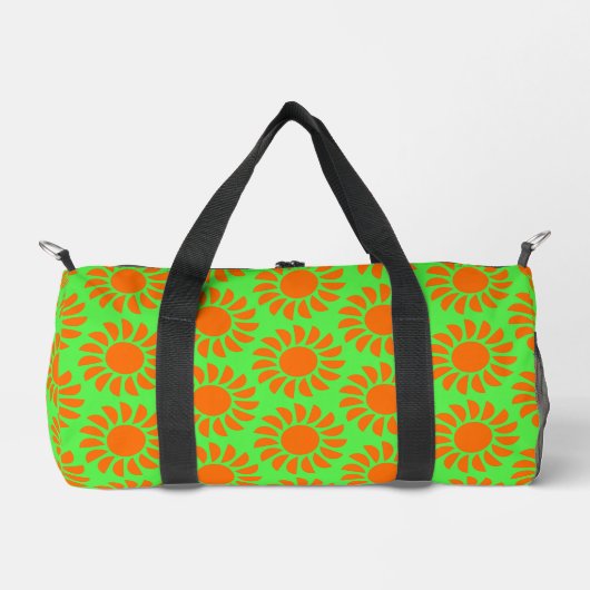 Fun Boho Lime Green & Orange Summer Pattern Duffle Bag (Vorderseite)