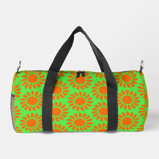 Fun Boho Lime Green & Orange Summer Pattern Duffle Bag (Rückseite)