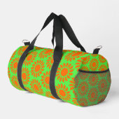 Fun Boho Lime Green & Orange Summer Pattern Duffle Bag (Rechte Ecke)
