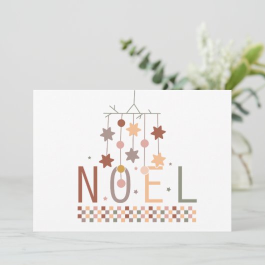Fun Boho Pastel Weihnachten Weihnachtskarte (Stehend Vorderseite)