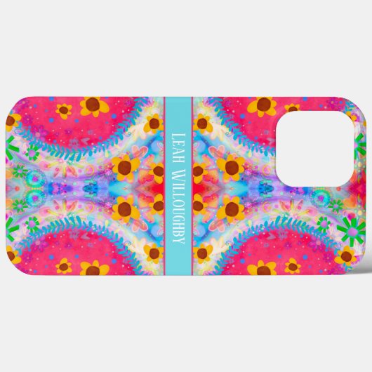 Fun Boho Pink Personalisierte Inspirivity Case-Mate iPhone Hülle (Rückseite (Horizontal))