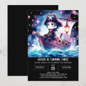 Fun Boho Pirate Birthday Einladung (Vorne/Hinten)