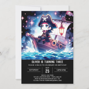 Fun Boho Pirate Birthday Einladung