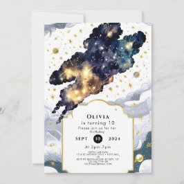 Fun Boho Space Geburtstag Einladung