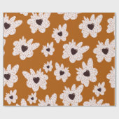 Fun Boho Style Blume Wrapping Paper Geschenkpapier (Flach)
