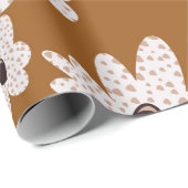 Fun Boho Style Blume Wrapping Paper Geschenkpapier (Rolleneckpunkt)