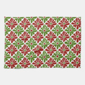 Fun Boho Weihnachtshand Drawing Poinsettia Blume Geschirrtuch (Horizontal)