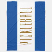 Fun Bold Blue White Stripes Classy Pickleball Text Fleecedecke (Vorderseite)