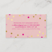 FUN BOLD COLORFUL Konfetti cool goldblau pinkblau Visitenkarte (Rückseite)