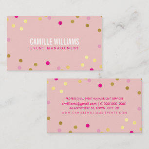 FUN BOLD COLORFUL Konfetti cool goldblau pinkblau Visitenkarte