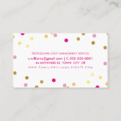 FUN BOLD COLORFUL Konfetti cool goldblau pinkblau Visitenkarte (Rückseite)