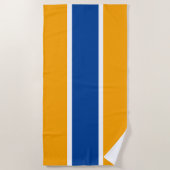 Fun Bold Deep Blue Yellow Retro Sommer Streifen Strandtuch (Vorderseite)