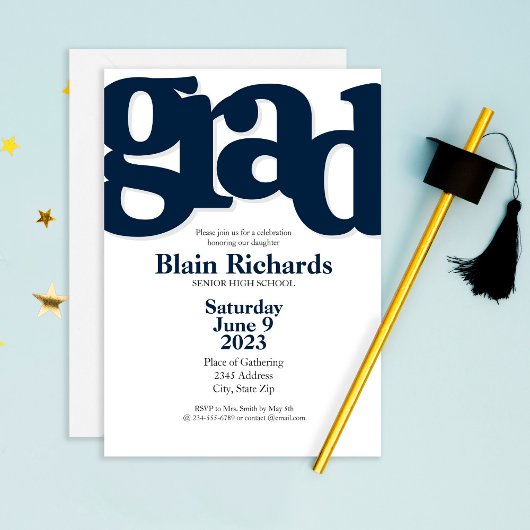 FUN BOLD Graduierungsparty Einladung