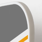 Fun Bold Gray Black Yellow White Racing Stripes Pickleball Schläger (Linke Seite)