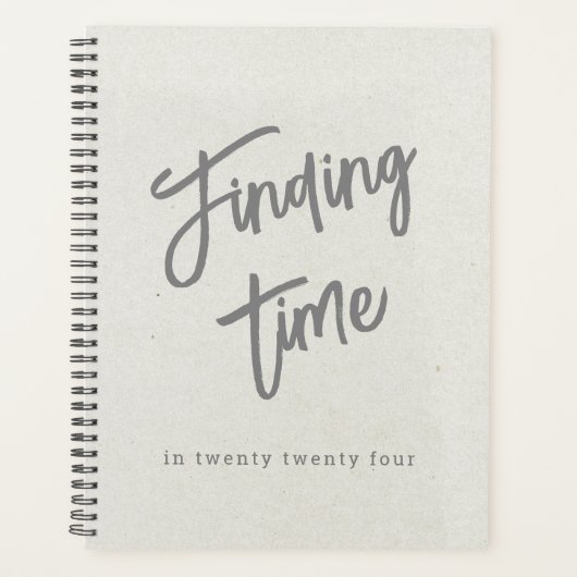 Fun Bold Gray Script Typografie White Personalisie Planer (Vorderseite)