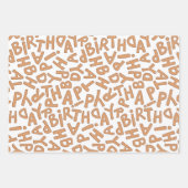 Fun Bold Happy Geburtstagsfeier Geschenkpapier Set (Vorderseite)