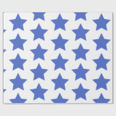 Fun, Bold Navy Blue Stars Muster Geschenkpapier (Flach)
