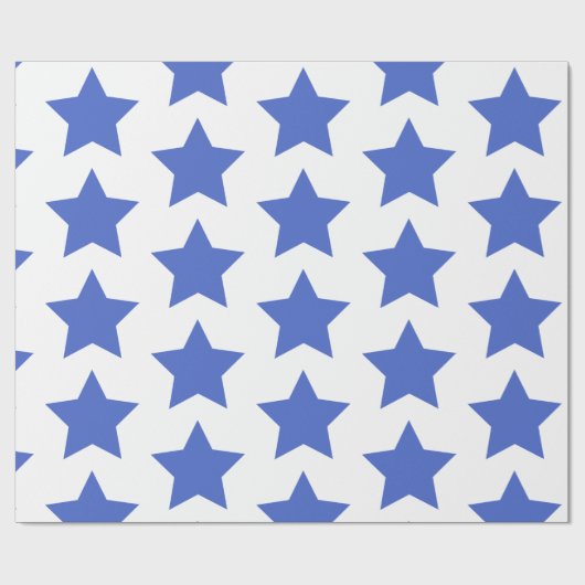 Fun, Bold Navy Blue Stars Muster Geschenkpapier (Flach)