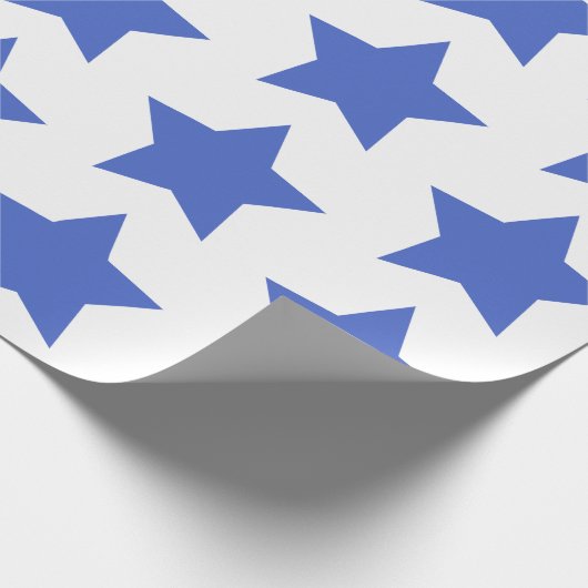 Fun, Bold Navy Blue Stars Muster Geschenkpapier (Ecke)