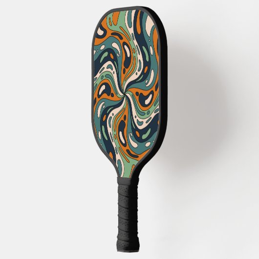 Fun Bold Psychedelic Swirl Pattern Individuelle Na Pickleball Schläger (Links)