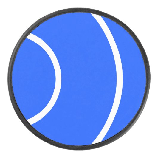 Fun Bold Sporty Bright Blue White Wave Muster Eishockey Puck (Vorderseite)