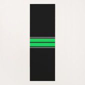Fun Bold Sporty Bright Green Black Racing Streifen Yogamatte (Rückseite)