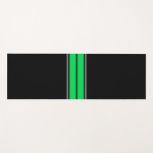 Fun Bold Sporty Bright Green Black Racing Streifen Yogamatte (Vorderseite (Horizontal))