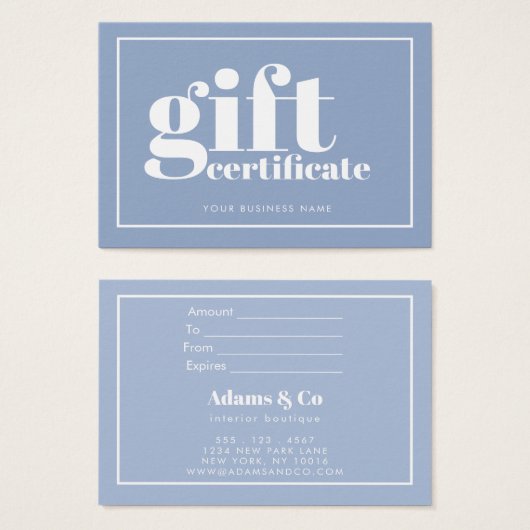 Fun Bold Typografy Two Tone Gift Certificate (Vorne & Hinten)