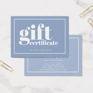 Fun Bold Typografy Two Tone Gift Certificate