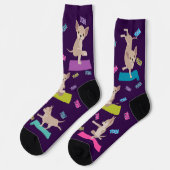 Fun, Bold und Bright Yoga Chihuahua Crew Socks Socken (Linkes Detail)