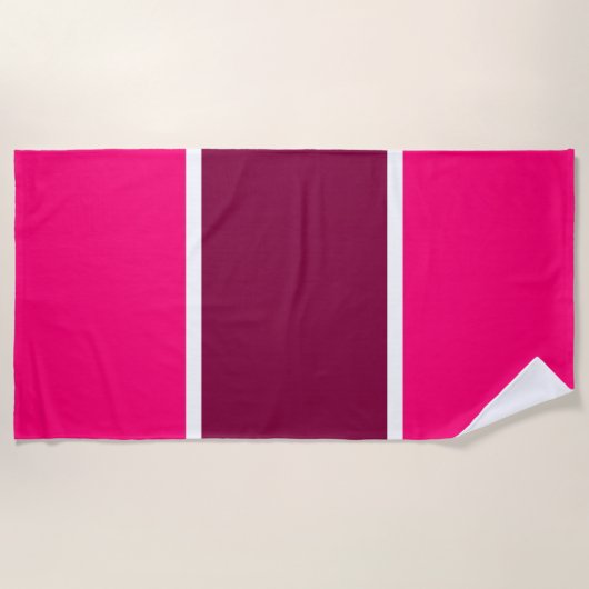 Fun Bold Wright Pink Burgundy Red Stripes Strandtuch (Vorderseite)