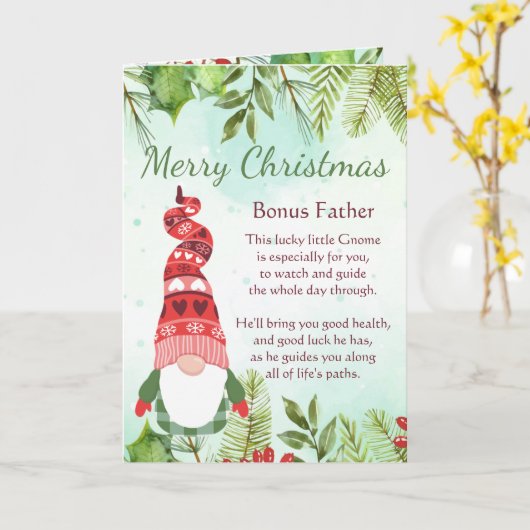 Fun Bonus Vater Weihnachten Glückspilz Gnome Blank Karte (Gelbe Blume)