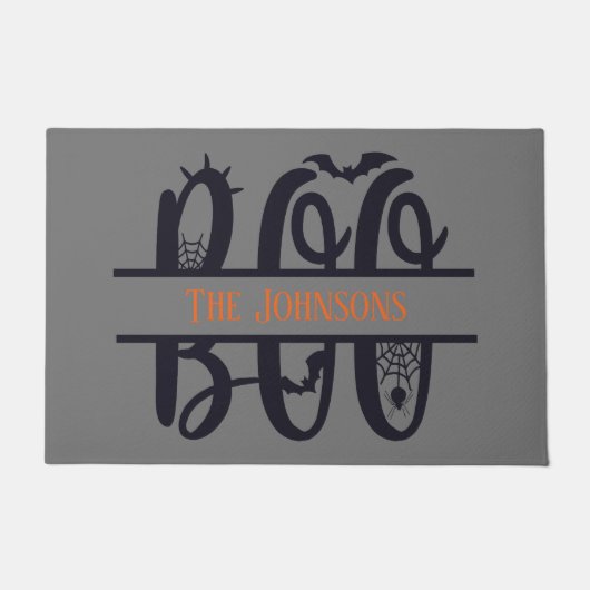 Fun Boo Monogram Add Name Halloween Fußmatte (Vorderseite)