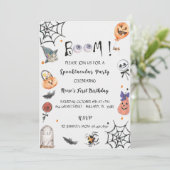 Fun Boo! Spooktacular Halloween birthday Einladung (Stehend Vorderseite)