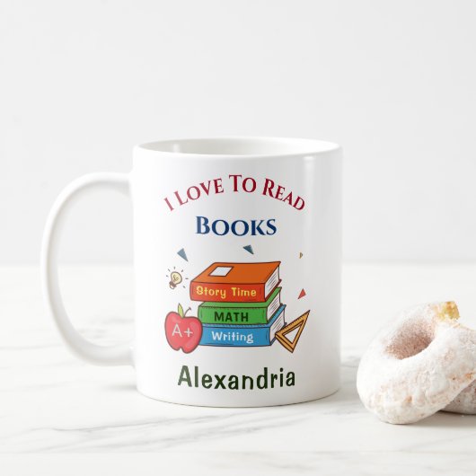 Fun Books I Liebe zum Lesen von Kindern Kaffeetasse (Mit Donut)
