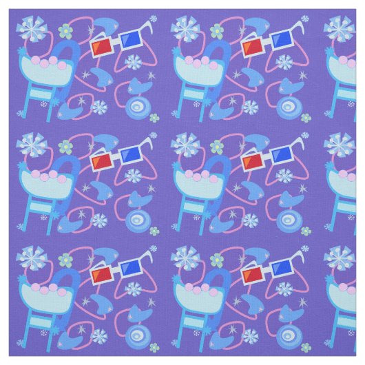 Fun Boomerangs 3-D Brillen Fifties Retro Muster Stoff (Muster)